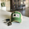 Arizona local  vintage style distressed trucker hat cap green
