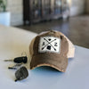 Arizona state vintage style distressed trucker hat cap  brown