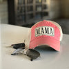 mama distressed trucker cap, mama vintage style trucker cap, mama distressed baseball cap, mama weather cap, mama baseball cap, mom hat, mom cap