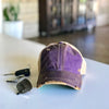 vintage style distressed trucker hat cap purple